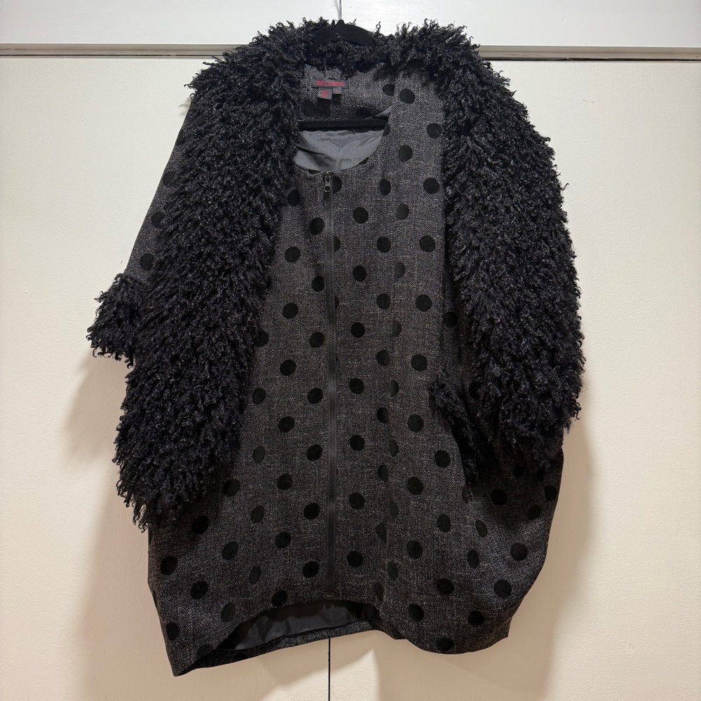 Simon Chang Black Polka Dot Coat